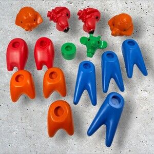 Tupperware Zoo It Yourself Vintage Toy Lot 16 Pieces Elephant Dog Giraffe Legs